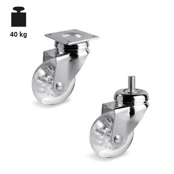 TR-39-Ruedas para mobiliario de poliuretano transparente